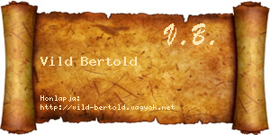 Vild Bertold névjegykártya